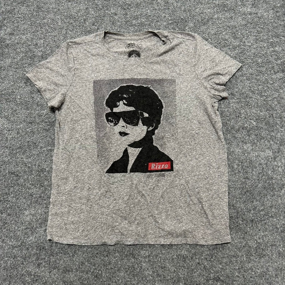 Lucky Brand T-Shirt Womens L Gray Grease Rizzo Movie Graphic Short Sleeve Tee
